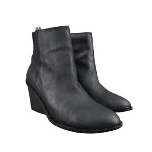 Dr Scholls Shoes Womens 7.5 Booties Fashion Wedge Leather Comfort Pull On Mania